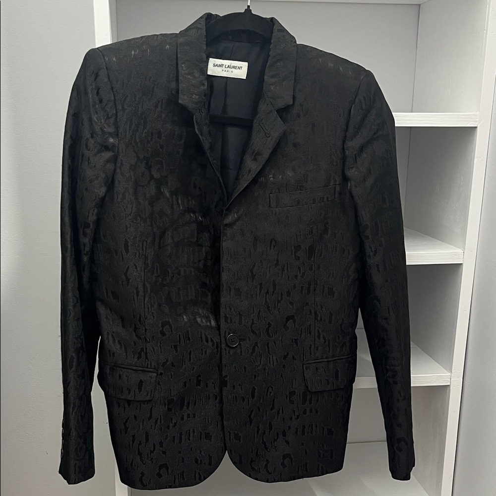 Saint Laurent Textured Black Blazer
